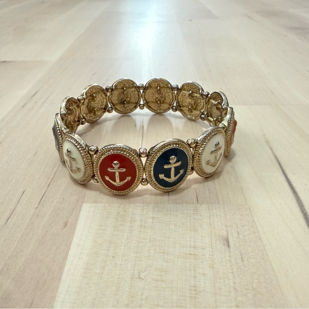 ✔️Nautical Anchor Bracelet with Gold Accents